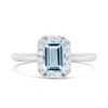 Silver Blue Topaz And Lab Grown Diamond Halo Ring - F9710 Alternative Image