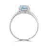 Silver Blue Topaz And Lab Grown Diamond Halo Ring - F9710 Alternative Image