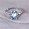 Silver Blue Topaz And Lab Grown Diamond Halo Ring - F9710 Alternative Image