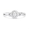 Silver Oval Lab Grown Diamond Halo Ring-20pts - F9718 Alternative Image