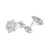 Silver Lab Grown Diamond Flower Stud Earrings - F9801 Alternative Image