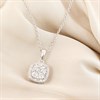 Silver 1/10ct Lab Grown Diamond Cushion Necklace - F9808 Alternative Image