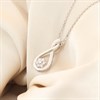 Silver Lab Grown Diamond Cluster Teardrop Necklace - F9809 Alternative Image