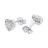 Silver 1/10ct Lab Grown Diamond Pavé Heart Stud Earrings - F9812 Alternative Image