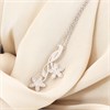 Silver Lab Grown Diamond Floral Necklace - F9813 Alternative Image