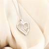 Silver Lab Grown Diamond Double Heart Necklace - F9814 Alternative Image