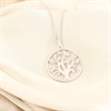 Silver Lab Grown Diamond Tree of Life Necklace - F9816 Alternative Image