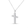 Silver 0.11ct Lab Grown Diamond Cross And Chain - F9817 Alternative Image