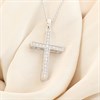 Silver 0.11ct Lab Grown Diamond Cross And Chain - F9817 Alternative Image
