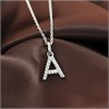 Silver Lab Grown Diamond Initial Necklace - A - F9823 Alternative Image