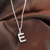 Silver Lab Grown Diamond Initial Necklace- E - F9825 Alternative Image