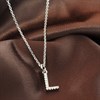 Silver Lab Grown Diamond Initial Necklace- L - F9826 Alternative Image