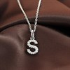 Silver Lab Grown Diamond Initial Necklace- S - F9827 Alternative Image