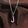 Silver Lab Grown Diamond Initial Necklace- J - F9829 Alternative Image