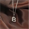 Silver Lab Grown Diamond Initial Necklace- B - F9834 Alternative Image