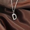 Silver Lab Grown Diamond Initial Necklace- D - F9835 Alternative Image