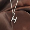 Silver Lab Grown Diamond Initial Necklace - H - F9838 Alternative Image