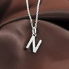 Silver Lab Grown Diamond Initial Necklace- N - F9841 Alternative Image