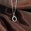 Silver Lab Grown Diamond Initial Necklace- O - F9842 Alternative Image