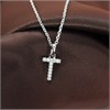 Silver Lab Grown Diamond Initial Necklace- T - F9845 Alternative Image