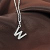 Silver Lab Grown Diamond Initial Necklace- W - F9848 Alternative Image