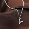 Silver Lab Grown Diamond Initial Necklace- Y - F9850 Alternative Image