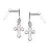 Silver Open Cross Drop Andralok Earrings - 17mm drop - F9914 Alternative Image