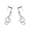 Silver Treble Clef Andralok Drop Earrings - 24mm drop - F9980 Alternative Image