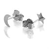 9ct White Gold Moon And Star Stud Earrings - 4mm - G01108 Alternative Image