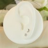 9ct White Gold Moon And Star Stud Earrings - 4mm - G01108 Alternative Image