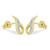 9ct Gold Two Colour Loop Stud Earrings - 10mm - G0120 Alternative Image