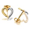 9ct Gold Two Colour Open Heart Stud Earrings - 8mm - G0143 Alternative Image