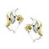9ct Gold Two Colour Flame Stud Earrings - 11mm - G0164 Alternative Image