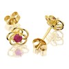 9ct Gold Ruby Flower Earrings - 5mm - G0208 Alternative Image