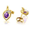 9ct Gold Amethyst And Diamond Stud Earrings - G0304 Alternative Image