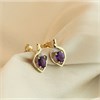 9ct Gold Amethyst And Diamond Stud Earrings - G0304 Alternative Image