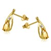 9ct Gold Citrine And Diamond Stud Earrings - G0310 Alternative Image