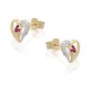 9ct Gold Two Colour Ruby Heart Stud Earrings - 8mm - G0311 Alternative Image