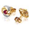 9ct Gold Two Colour Ruby Swirl Stud Earrings - 10mm - G0323 Alternative Image