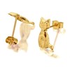 9ct Gold Sophisticated Cat Stud Earrings - 9mm - G0382 Alternative Image