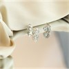 9ct White Gold Diamond And Aquamarine Heart Earrings - G0429 Alternative Image
