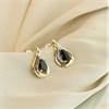 9ct Gold Black Sapphire And Diamond Stud Earrings - G0456 Alternative Image
