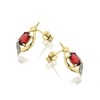 9ct Gold Garnet And Diamond Stud Earrings - G0462 Alternative Image