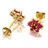 9ct Gold Ruby Cluster Earrings - 7mm - G0489 Alternative Image