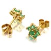 9ct Gold Emerald Cluster Earrings - 7mm - G0493 Alternative Image