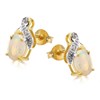 9ct Gold Two Colour Opal And Diamond Stud Earrings - G0524 Alternative Image