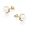 9ct Gold Two Colour Freshwater Pearl Stud Earrings - 8mm - G0530 Alternative Image