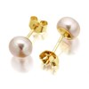 9ct Gold Pink Freshwater Cultured Pearl Earrings - 6mm - G0610 Alternative Image