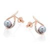 9ct Rose Gold Grey Pearl And Diamond Stud Earrings - EXCLUSIVE - G0640 Alternative Image