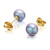 9ct Gold Grey Freshwater Pearl Stud Earrings - 5.5mm - G0650 Alternative Image